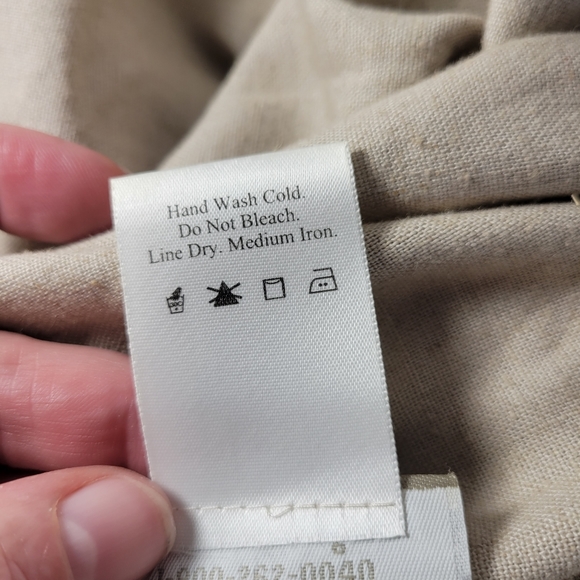 Womans Coldwater Creek Linen Blend Sleeveless Maxi Dress Tan/Khaki Petite MedAC - Picture 7 of 7